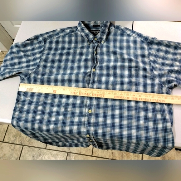 Abercrombie & Fitch Navy and White Checkered Shirt, 100% Cotton Size XL - Picture 5 of 8